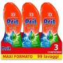 Pril Gold Gel Lavastoviglie Sciogligrasso Detersivo, 3 Confezioni da 33 Lavaggi