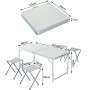 BAKAJI Tavolo Tavolino da Campeggio 120 x 60 cm Regolabile in Altezza Pieghevole Formato Valigia Facile da trasportare, Ideale p