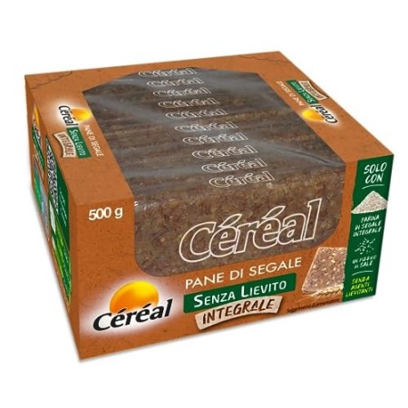 Céréal Pane di Segale - Senza Lievito - con farina integrale di segale - senza agenti lievitanti - 500 g