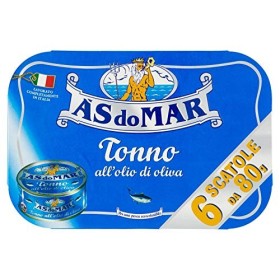 Asdomar Tonno all'Olio di Oliva, 6 x 80g