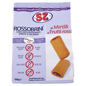 Sz - Senza Zucchero Biscotti Rossobrini Farciti ai Mirtilli Rossi - 300 G