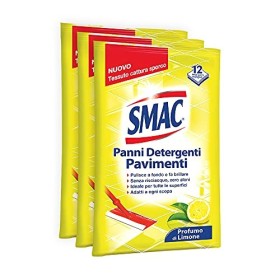Smac - Panni Umidi Detergenti Lavapavimenti Adatti a Ogni Scopa, Profumo di Limone, 12 Panni x 3 Confezioni