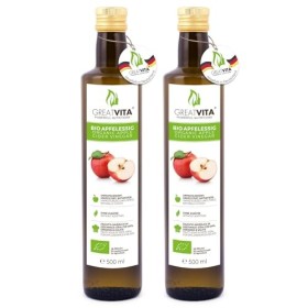 MeaVita Aceto di Sidro di Mele Biologico Meavita, Naturalmente Torbido e Non Filtrato con Aceto di Noce, Confezione da 2 (2 X 50