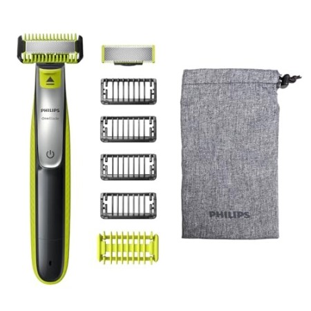 Philips OneBlade QP2630/30, Rasoio Elettrico Face + Body, Utilizzo Wet&Dry, Include 1 Lama Viso, 1 Lama Corpo e 5 Pettini