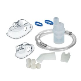 Curaneb Kit ricambi universale per aerosol a pistone composto da Ampolla, mascherina adulti e pediatrica, tubo di collegamento, 