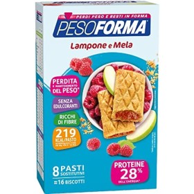 Pesoforma Biscotti Lampone e Mela - Pasto sostitutivo dimagrante - SOLO 236 Kcal - Ricco in proteine - 8 pasti