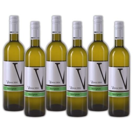 VIPAVA 1894 vino bianco SAUVIGNON 2018, (6 x 0,75 l), vino bianco secco raccolto a mano