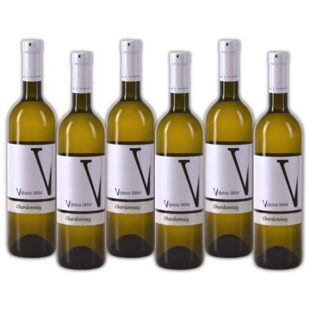 VIPAVA 1894 Vino bianco CHARDONNAY 2018, (6 x 0,75 l), vino bianco secco raccolto a mano