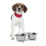 Relaxdays 10019115_395 Ciotole Rialzate per Cani in Acciaio Inox con Supporto, Scodella Doppia per Gatti in Set, 0,85 l Ciascuna