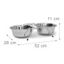 Relaxdays 10019115_395 Ciotole Rialzate per Cani in Acciaio Inox con Supporto, Scodella Doppia per Gatti in Set, 0,85 l Ciascuna