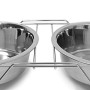 Relaxdays 10019115_395 Ciotole Rialzate per Cani in Acciaio Inox con Supporto, Scodella Doppia per Gatti in Set, 0,85 l Ciascuna