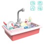 deAO Lavello da Cucina Elettronico Lavandino Giocattolo per Lavare i Piatti Accessorii da Cucina per Bambini Set Giochi di Imita