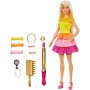 Barbie Ricci Perfetti, Bambola Bionda con Capelli Lunghi da Pettinare con Pettine, Bigodini e Accessori, Giocattolo per Bambini 