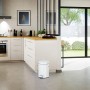 Relaxdays Pattumiera Vintage con Pedale, Cestino per la Spazzatura per Bagno e Cucina, Bianco, 5 Litri