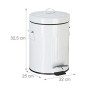 Relaxdays Pattumiera Vintage con Pedale, Cestino per la Spazzatura per Bagno e Cucina, Bianco, 5 Litri