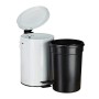 Relaxdays Pattumiera Vintage con Pedale, Cestino per la Spazzatura per Bagno e Cucina, Bianco, 5 Litri