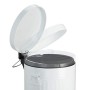 Relaxdays Pattumiera Vintage con Pedale, Cestino per la Spazzatura per Bagno e Cucina, Bianco, 5 Litri