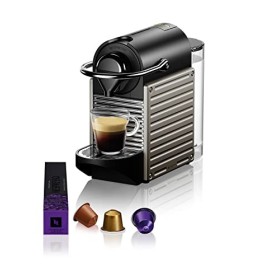 Krups Nespresso XN304TK Pixie - Macchina per caffè Espresso, Ricette Programmabili, 1260 W, Titan, 0.7 Litri