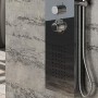 Colonna Doccia 004 Termostatica Acciaio Inox 4 Funzioni Getto A Cascata 2 Bocchette Idro Lombari L20xP44xH165