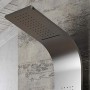 Colonna Doccia 004 Termostatica Acciaio Inox 4 Funzioni Getto A Cascata 2 Bocchette Idro Lombari L20xP44xH165