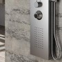 Colonna Doccia 004 Termostatica Acciaio Inox 4 Funzioni Getto A Cascata 2 Bocchette Idro Lombari L20xP44xH165