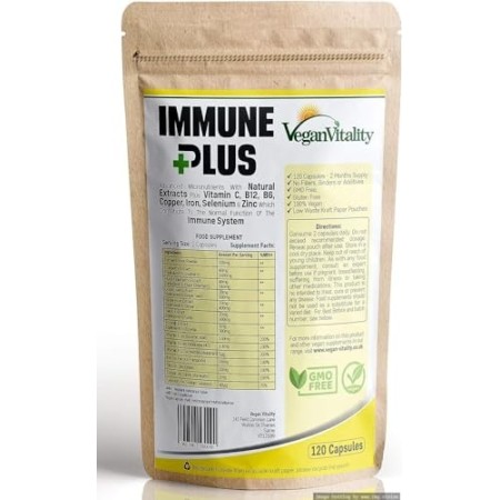 Immune Plus - Integratore per Difese Immunitarie con 14 Vitamine ed Estratti Naturali tra cui Vitamina C, Zinco, Curcuma, Seleni