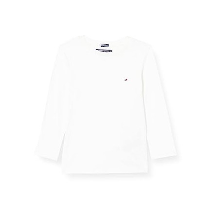 Tommy Hilfiger Boys Basic CN Knit L/s Maglietta, Bianco (Bright White 123), 140 (Taglia Produttore: 10) Bambino