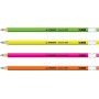 Matita in Grafite - STABILO swano fluo - con gommino - Eco Pack da 12 - Grad HB - Giallo/Verde/Arancione/Rosa
