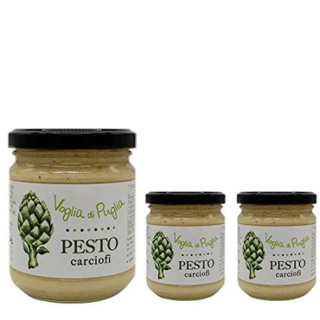 Pesto Di Carciofi In Olio Extravergine D'oliva 3 Confezioni da 190g Voglia Di Puglia 100% Made In Italy