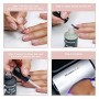 Kit Semipermanente Unghie Professionale • Set Manicure Completo 6 Smalti Primer Base Top Coat Lampada UV Led 48W Lime Remover 
