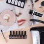 Kit Semipermanente Unghie Professionale • Set Manicure Completo 6 Smalti Primer Base Top Coat Lampada UV Led 48W Lime Remover 