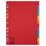 Esselte Divisori per Raccoglitori con 12 Tasti, Formato A4, Rosso/Multicolore, Cartoncino Robusto Riciclato, 100201