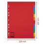 Esselte Divisori per Raccoglitori con 12 Tasti, Formato A4, Rosso/Multicolore, Cartoncino Robusto Riciclato, 100201