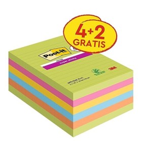 Post-It 70007006342 Sticky Foglietti, Dimensioni 101 x 152 mm, 6 Pezzi