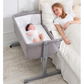Mini culla Colcho Ibaby 2020 – Regolabile in diverse altezze, reclinabile – Materasso incluso, colore: grigio