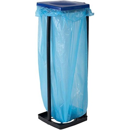 Top Star 235177 Supporto per Sacco della Spazzatura da 120 L con Coperchio a 3 Altezze, Plastica, Colori Assortiti, 28x32x87 cm,