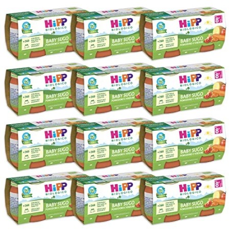 HiPP - Baby Sugo Bio, Gusto Pomodoro e Verdure, 24 Vasetti da 80 g
