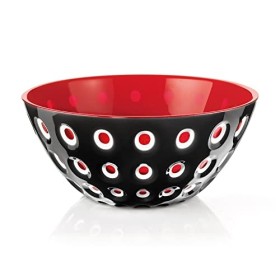 Guzzini Contenitore Le Murrine, Nero/Bianco/Rosso, Ø25 x h11 cm