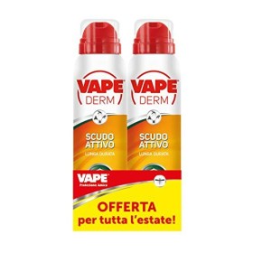 Vape Derm Vape Derm Scudo Attivo, Spray Repellente Multi Insetto Lunga Durata Antipuntura - 2 Pezzi - 160 g