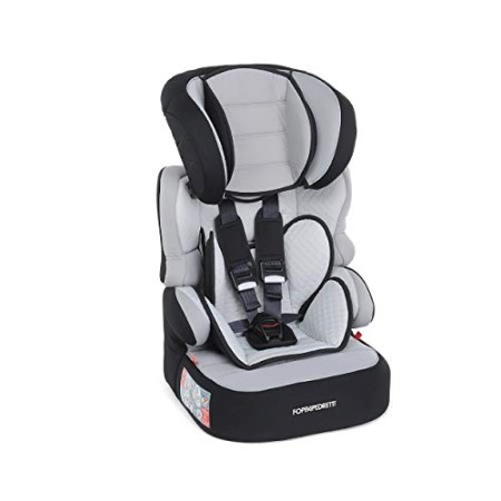 Foppapedretti Babyroad - Seggiolino Auto, Gruppo 1-2-3 (9-36 Kg) per Bambini da 9 Mesi a 12 Anni Circa, Nero Carbon