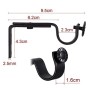 JEEZAO 4 Pezzi Supporto Asta per Tenda,Staffa Regolabile da Parete per Aste per Tende Diametro Entro 22mm con Vite (Nero)