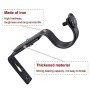 JEEZAO 4 Pezzi Supporto Asta per Tenda,Staffa Regolabile da Parete per Aste per Tende Diametro Entro 22mm con Vite (Nero)