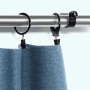 JEEZAO 4 Pezzi Supporto Asta per Tenda,Staffa Regolabile da Parete per Aste per Tende Diametro Entro 22mm con Vite (Nero)
