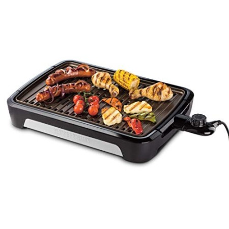 George Foreman 25850-56 Smokeless BBQ Grill, Niente Fumo per utilizzo in casa, Piastra e Vassoio Lavabili in Lavastoviglie, 1350