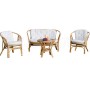 HOMEGARDEN Salotto in Rattan Completo di Cuscini Composto da 4 Pz
