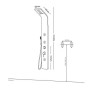 Colonna Doccia 007 Acciaio Inox 4 Funzioni Getto A Cascata 3 Bocchette Idro Lombari L20xP53xH150