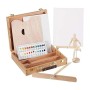 Relaxdays Valigetta Pittore, 22 pz,Set Disegno, Manichino, Tavolozza, Pennelli, Tela, Cavalletto, Colori,Legno, Tessuto, Acrilic