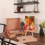 Relaxdays Valigetta Pittore, 22 pz,Set Disegno, Manichino, Tavolozza, Pennelli, Tela, Cavalletto, Colori,Legno, Tessuto, Acrilic