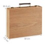 Relaxdays Valigetta Pittore, 22 pz,Set Disegno, Manichino, Tavolozza, Pennelli, Tela, Cavalletto, Colori,Legno, Tessuto, Acrilic