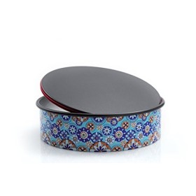 Domo PushPan, Tortiera Antiaderente con Fondo Apribile Salvagoccia e Cerniera in Silicone, Diametro 26 cm